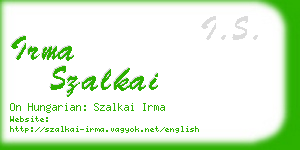 irma szalkai business card